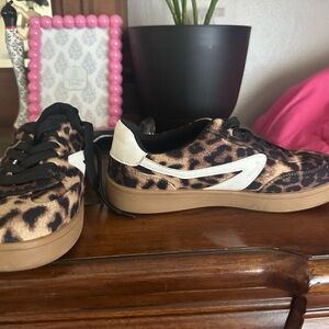 Dolce Vita Animal Print Sneakers with Black and White Details